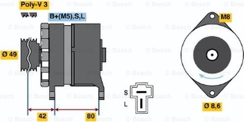 BOSCH 0 986 035 411 - Kintamosios srovės generatorius autoreka.lt