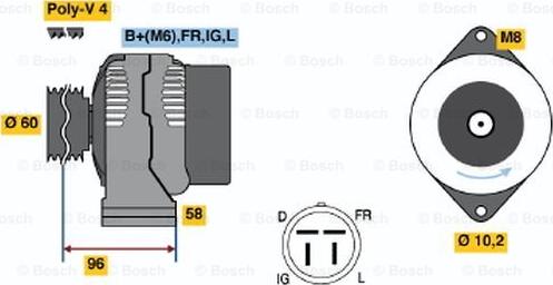 BOSCH 0 986 038 581 - Kintamosios srovės generatorius autoreka.lt