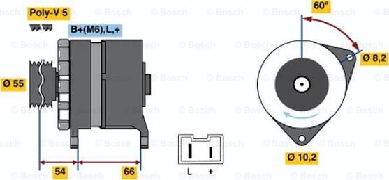 BOSCH 0 986 038 821 - Kintamosios srovės generatorius autoreka.lt