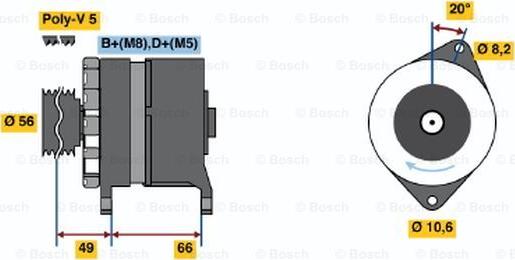 BOSCH 0 986 037 801 - Kintamosios srovės generatorius autoreka.lt