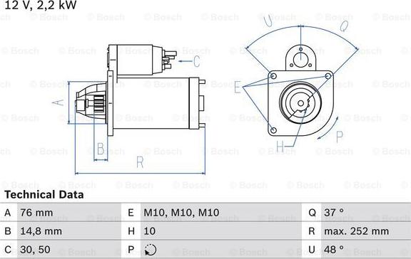 BOSCH 0 986 022 631 - Starteris autoreka.lt