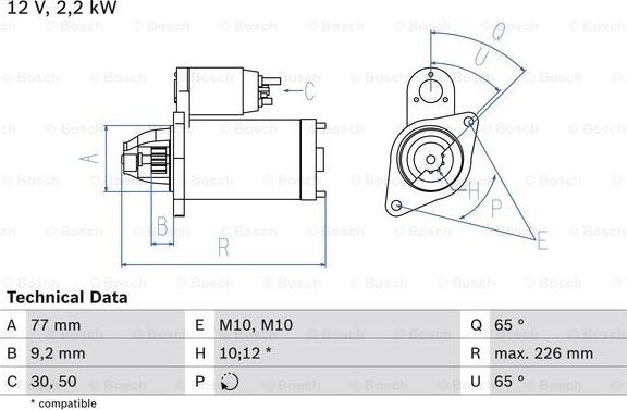 BOSCH 0 986 022 740 - Starteris autoreka.lt