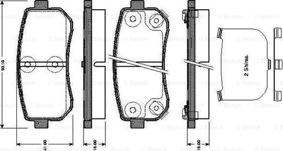 BOSCH 0 986 TB3 044 - Stabdžių trinkelių rinkinys, diskinis stabdys autoreka.lt