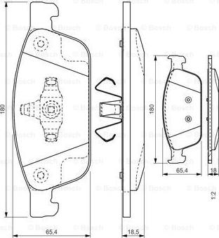 BOSCH 0 986 TB3 207 - Stabdžių trinkelių rinkinys, diskinis stabdys autoreka.lt