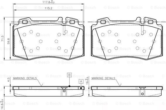 BOSCH 0 986 TB2 958 - Stabdžių trinkelių rinkinys, diskinis stabdys autoreka.lt