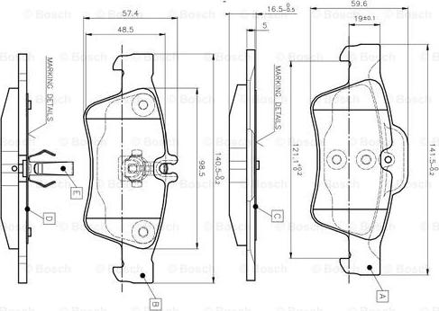 BOSCH 0 986 TB2 451 - Stabdžių trinkelių rinkinys, diskinis stabdys autoreka.lt