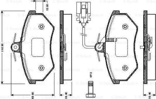 BOSCH 0 986 TB2 072 - Stabdžių trinkelių rinkinys, diskinis stabdys autoreka.lt