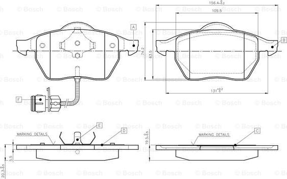 BOSCH 0 986 TB2 213 - Stabdžių trinkelių rinkinys, diskinis stabdys autoreka.lt