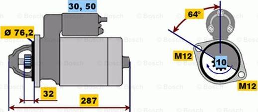 BOSCH 0 001 109 021 - Starteris autoreka.lt