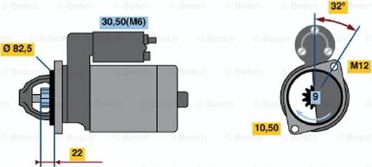 BOSCH 0 001 107 045 - Starteris autoreka.lt