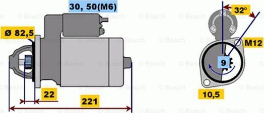 BOSCH 0 001 107 100 - Starteris autoreka.lt