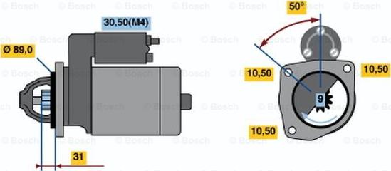 BOSCH 0 001 368 001 - Starteris autoreka.lt