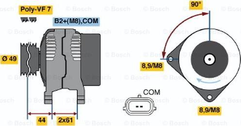 BOSCH 0 124 425 018 - Kintamosios srovės generatorius autoreka.lt