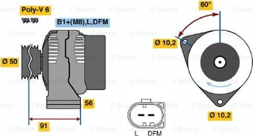 BOSCH 0 124 515 055 - Kintamosios srovės generatorius autoreka.lt