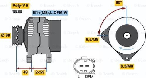 BOSCH 0 124 515 035 - Kintamosios srovės generatorius autoreka.lt