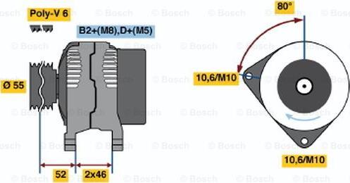 BOSCH 0 124 615 002 - Kintamosios srovės generatorius autoreka.lt