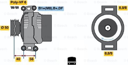 BOSCH 0 124 615 018 - Kintamosios srovės generatorius autoreka.lt