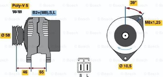 BOSCH 0 124 325 008 - Kintamosios srovės generatorius autoreka.lt