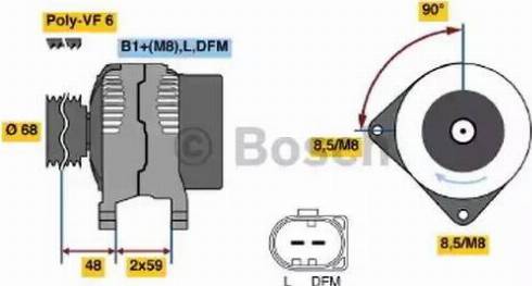 BOSCH 0 124 325 088 - Kintamosios srovės generatorius autoreka.lt