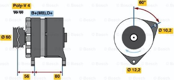 BOSCH 0 120 469 029 - Kintamosios srovės generatorius autoreka.lt