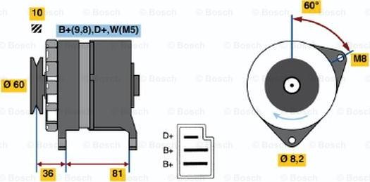 BOSCH 0 120 489 252 - Kintamosios srovės generatorius autoreka.lt