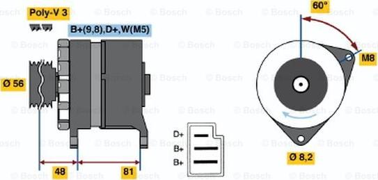 BOSCH 0 986 036 060 - Kintamosios srovės generatorius autoreka.lt