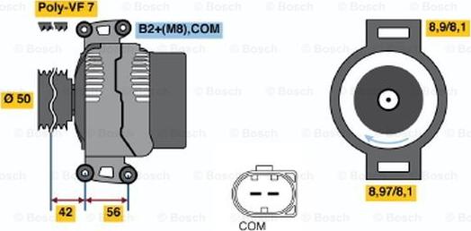 BOSCH 0 121 715 011 - Kintamosios srovės generatorius autoreka.lt