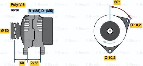 BOSCH 0 123 510 089 - Kintamosios srovės generatorius autoreka.lt