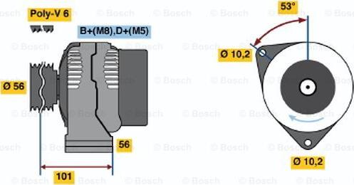 BOSCH 0 123 320 035 - Kintamosios srovės generatorius autoreka.lt