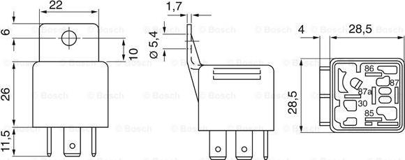 BOSCH 0 332 019 109 - Relė, pagrindinė srovė autoreka.lt