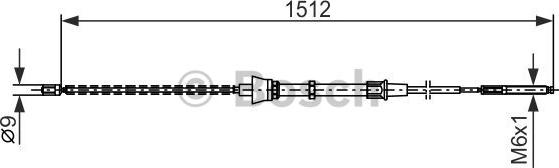 BOSCH 1 987 477 679 - Trosas, stovėjimo stabdys autoreka.lt