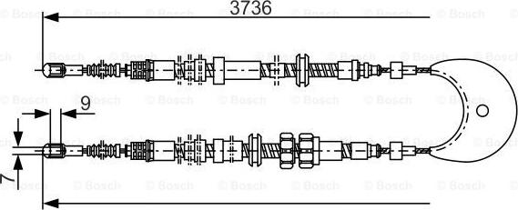 BOSCH 1 987 477 097 - Trosas, stovėjimo stabdys autoreka.lt