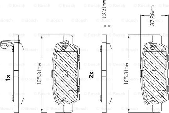 BOSCH F 03B 150 099 - Stabdžių trinkelių rinkinys, diskinis stabdys autoreka.lt