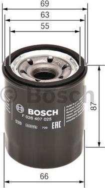 BOSCH F 026 407 025 - Alyvos filtras autoreka.lt