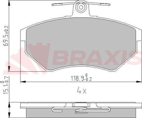 Braxis AA0616 - Stabdžių trinkelių rinkinys, diskinis stabdys autoreka.lt