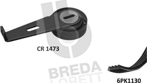 Breda Lorett KCA0004 - V formos rumbuotas diržas, komplektas autoreka.lt
