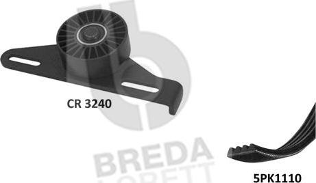Breda Lorett KCA0025 - V formos rumbuotas diržas, komplektas autoreka.lt