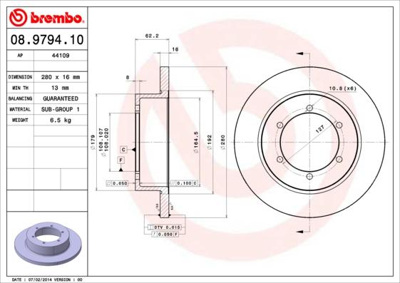 Brembo 08.9794.10 - Stabdžių diskas autoreka.lt