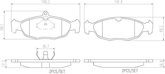 Brembo P59011N - Stabdžių trinkelių rinkinys, diskinis stabdys autoreka.lt