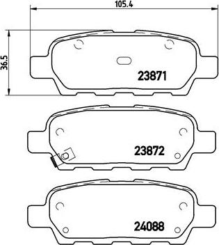 Brembo P 56 046 - Stabdžių trinkelių rinkinys, diskinis stabdys autoreka.lt