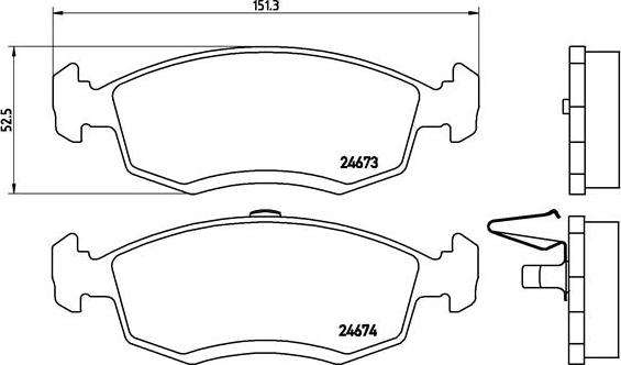 Brembo P 68 039 - Stabdžių trinkelių rinkinys, diskinis stabdys autoreka.lt