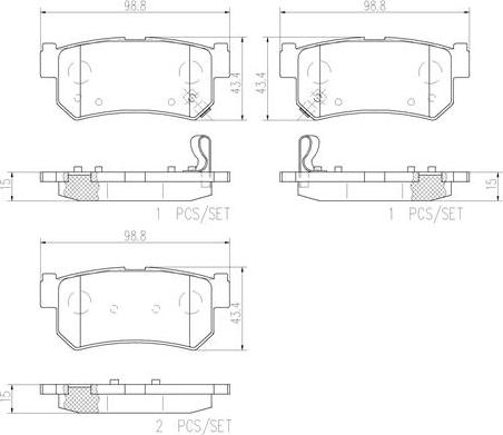 Brembo P15010N - Stabdžių trinkelių rinkinys, diskinis stabdys autoreka.lt