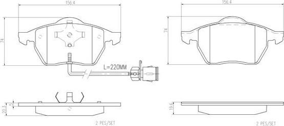 Brembo P85026N - Stabdžių trinkelių rinkinys, diskinis stabdys autoreka.lt