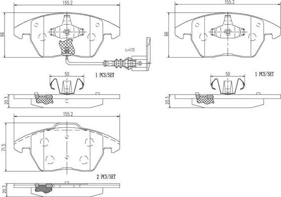 Brembo P85146N - Stabdžių trinkelių rinkinys, diskinis stabdys autoreka.lt