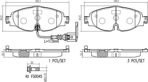 Brembo P85126N - Stabdžių trinkelių rinkinys, diskinis stabdys autoreka.lt