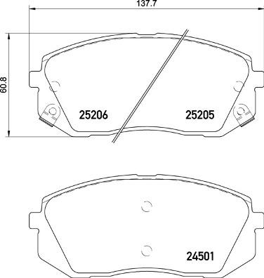 Brembo P 30 093 - Stabdžių trinkelių rinkinys, diskinis stabdys autoreka.lt