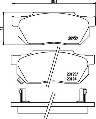 Brembo P 28 008 - Stabdžių trinkelių rinkinys, diskinis stabdys autoreka.lt