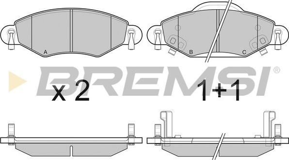 Bremsi BP3082 - Stabdžių trinkelių rinkinys, diskinis stabdys autoreka.lt