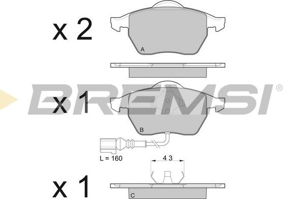 Bremsi BP2984 - Stabdžių trinkelių rinkinys, diskinis stabdys autoreka.lt