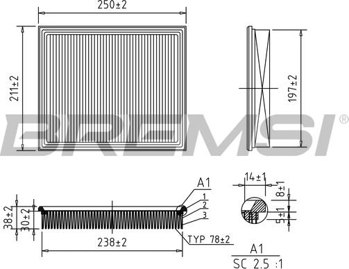 Bremsi FA2075 - Oro filtras autoreka.lt